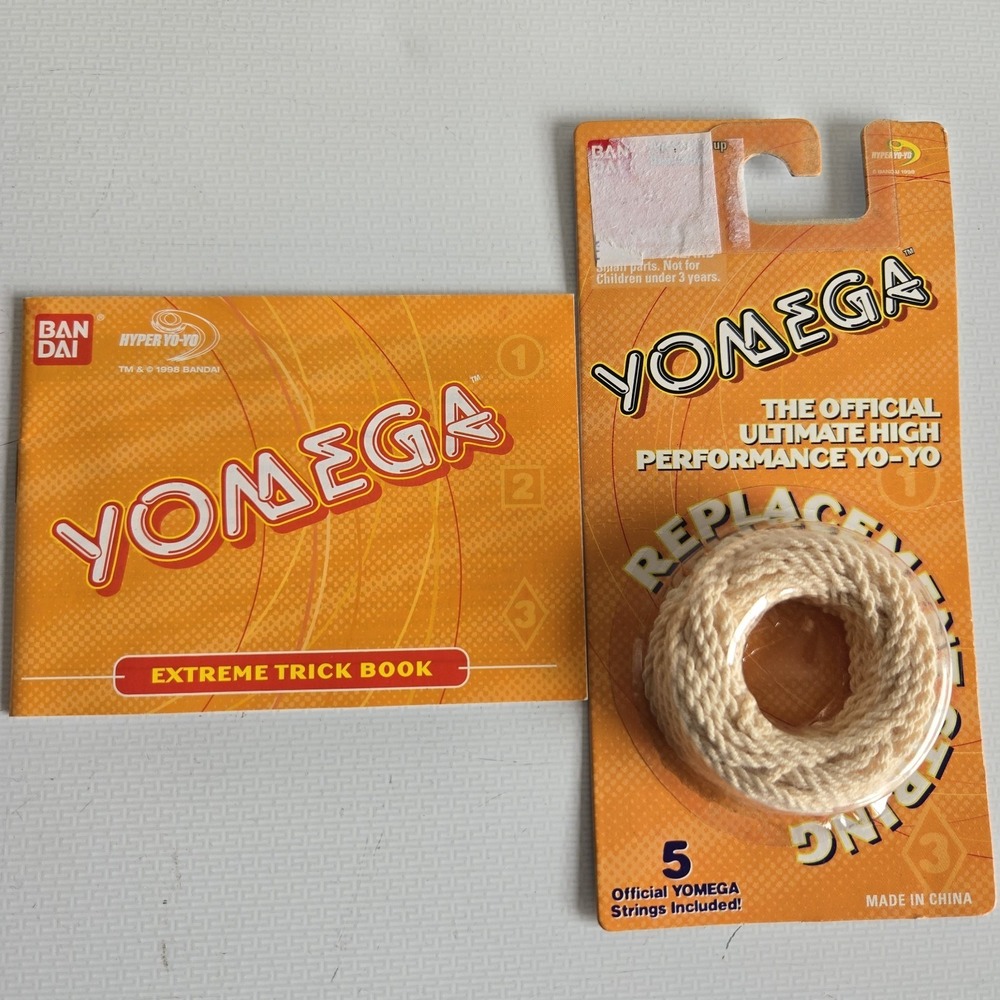 Yomega Yo-Yo 5 Official Replacement Strings & Extreme Trick Book Vintage Bandai